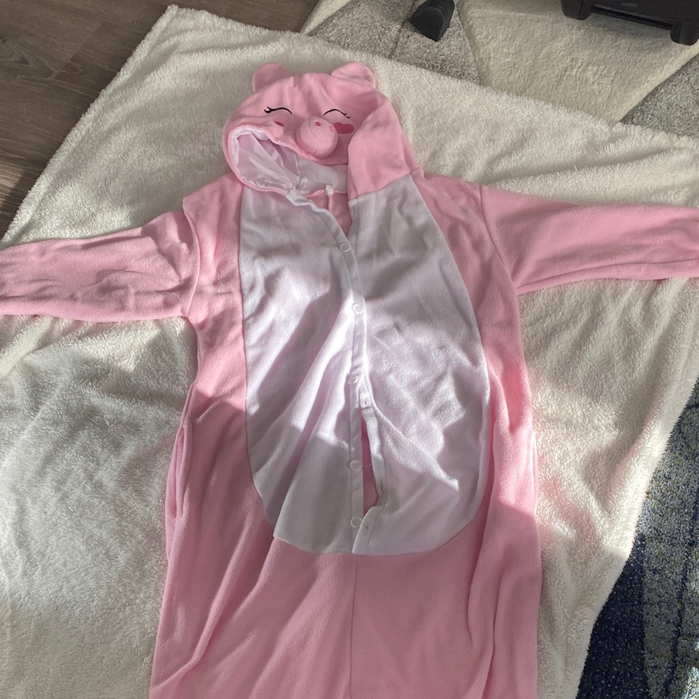 Pink and White Pig Onesie